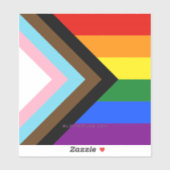 Sticker Drapeau de fierté Progress Pride de SlipperyJoe's  (Feuille)