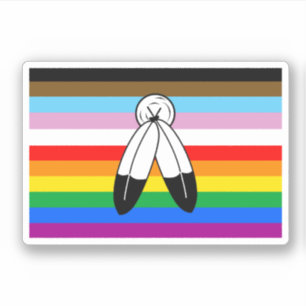 Sticker Drapeau de fierté Progress Pride Two-Spirit LGBTQ+