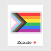 Sticker Drapeau de fierté progressiste LGBTQ+ (Feuille)