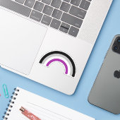 Sticker Drapeau de fierté sexuelle Arc-en-ciel (Ordinateur portable avec iPhone)