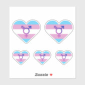 Sticker Drapeau de fierté trans cœur (Feuille)