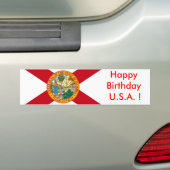 Sticker Drapeau de Floride, Joyeux anniversaire U. (En voiture)