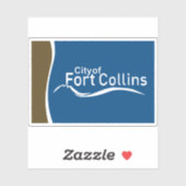 Sticker Drapeau de Fort Collins, Colorado (Feuille)