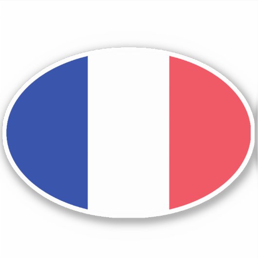 Sticker Drapeau de France Oval (Devant)