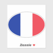 Sticker Drapeau de France Oval (Feuille)