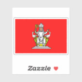 Sticker Drapeau de Frenštát pod Radhoštěm, République tchè (Feuille)