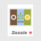 Sticker Drapeau de Fresno, Californie (Feuille)