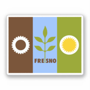 Sticker Drapeau de Fresno, Californie