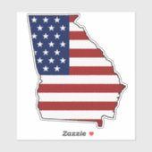 Sticker Drapeau de Géorgie américaine (Feuille)