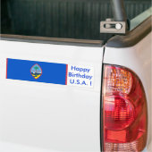 Sticker Drapeau de Guam, Joyeux Anniversaire U.S.A (Sur camion)