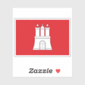 Sticker Drapeau de Hambourg, Allemagne (Feuille)