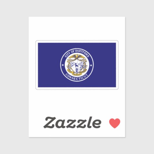 Sticker Drapeau de Hartford, Connecticut (Feuille)