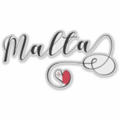 Sticker Drapeau de Heart Malte, Maltais (Devant)