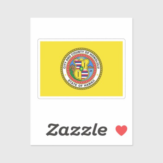 Sticker Drapeau de Honolulu, Hawaii (Feuille)