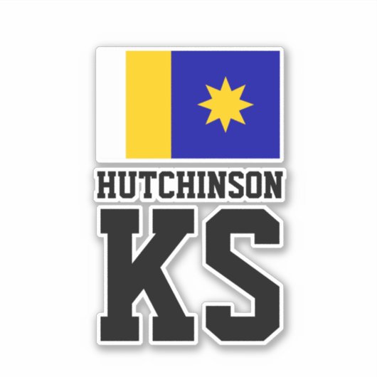 Sticker Drapeau de Hutchinson, Kansas (Devant)