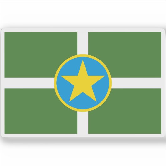 Sticker Drapeau de Jackson, Mississippi (Devant)