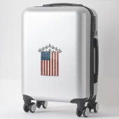 Sticker Drapeau de jet de combattant patriotique dessin de (Sur valise)