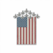 Sticker Drapeau de jet de combattant patriotique dessin de (Devant)