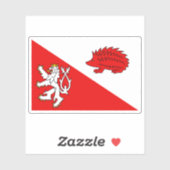 Sticker Drapeau de Jihlava, République tchèque (Feuille)