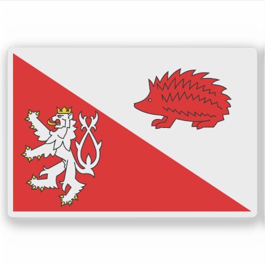 Sticker Drapeau de Jihlava, République tchèque (Devant)