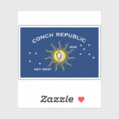 Sticker Drapeau de Key West, Floride (Feuille)