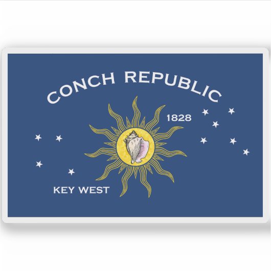 Sticker Drapeau de Key West, Floride (Devant)