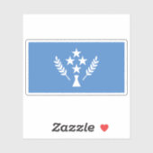 Sticker Drapeau de Kosrae (île de Strong), Micronésie (Feuille)