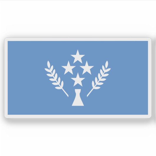 Sticker Drapeau de Kosrae (île de Strong), Micronésie (Devant)