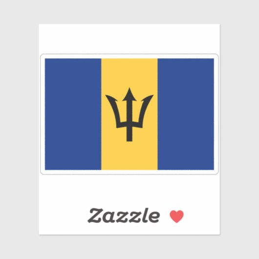 Sticker Drapeau de la Barbade (Feuille)