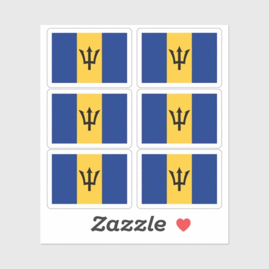 Sticker Drapeau de la Barbade (Feuille)