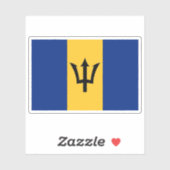 Sticker Drapeau de la Barbade (Feuille)