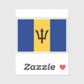 Sticker Drapeau de la Barbade (Feuille)
