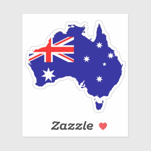 Sticker Drapeau de la carte Australie (Feuille)