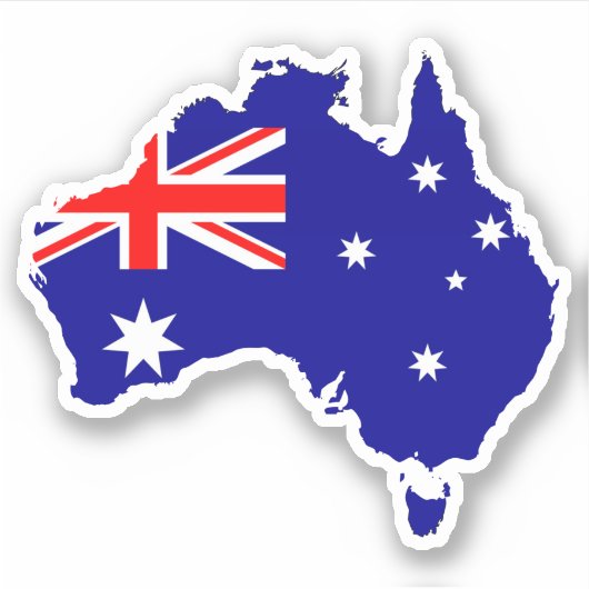 Sticker Drapeau de la carte Australie (Devant)