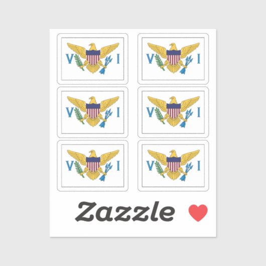 Sticker Drapeau de la collection des îles Vierges américai (Feuille)