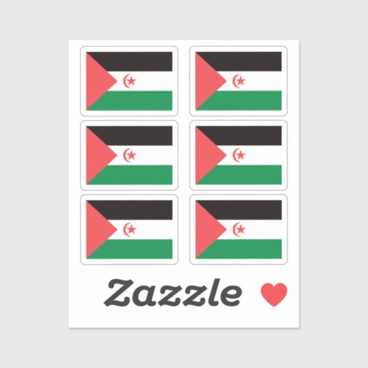 Sticker Drapeau de la collection du Sahara Occidental pack (Feuille)