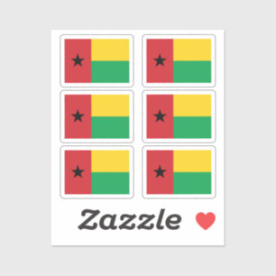 Sticker Drapeau de la Collection Guinée-Bissau pack de 6