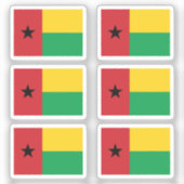 Sticker Drapeau de la Collection Guinée-Bissau pack de 6 (Recto)