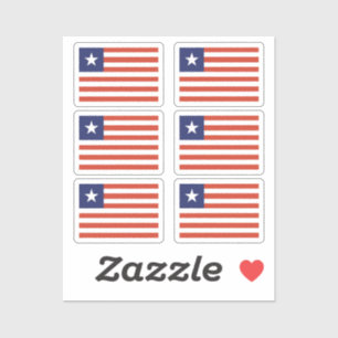 Sticker Drapeau de la collection Liberia pack de 6