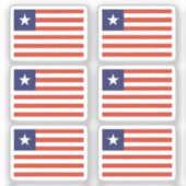 Sticker Drapeau de la collection Liberia pack de 6 (Recto)