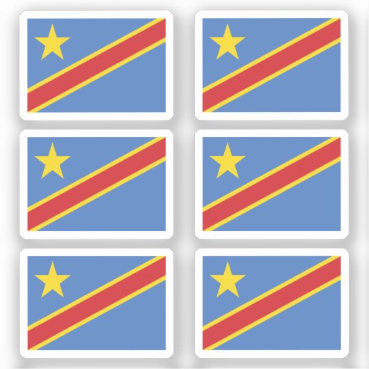 Sticker Drapeau de la Collection RD Congo pack de 6 (Recto)