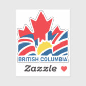 Sticker Drapeau de la Colombie-Britannique Canada Souvenir (Feuille)