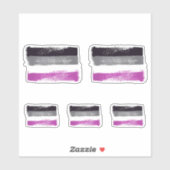 Sticker Drapeau de la fierté asexuée peint (Feuille)