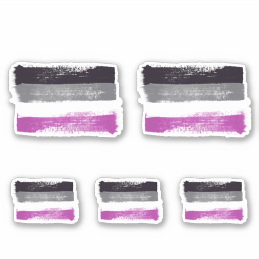 Sticker Drapeau de la fierté asexuée peint (Devant)