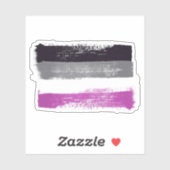 Sticker Drapeau de la fierté asexuée peint (Feuille)