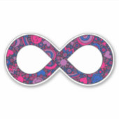 Sticker Drapeau de la fierté bisexuelle de Doodle Neurodiv (Devant)