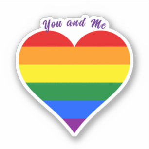 Sticker Drapeau de la fierté cœur