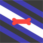Sticker Drapeau de la fierté de jeu de chiots de SlipperyJ (Devant)