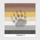 Sticker drapeau de la fierté de l'ours de SlipperyJoe's te (Feuille)