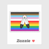 Sticker Drapeau de la fierté de progrès LGBTQ+ (Feuille)